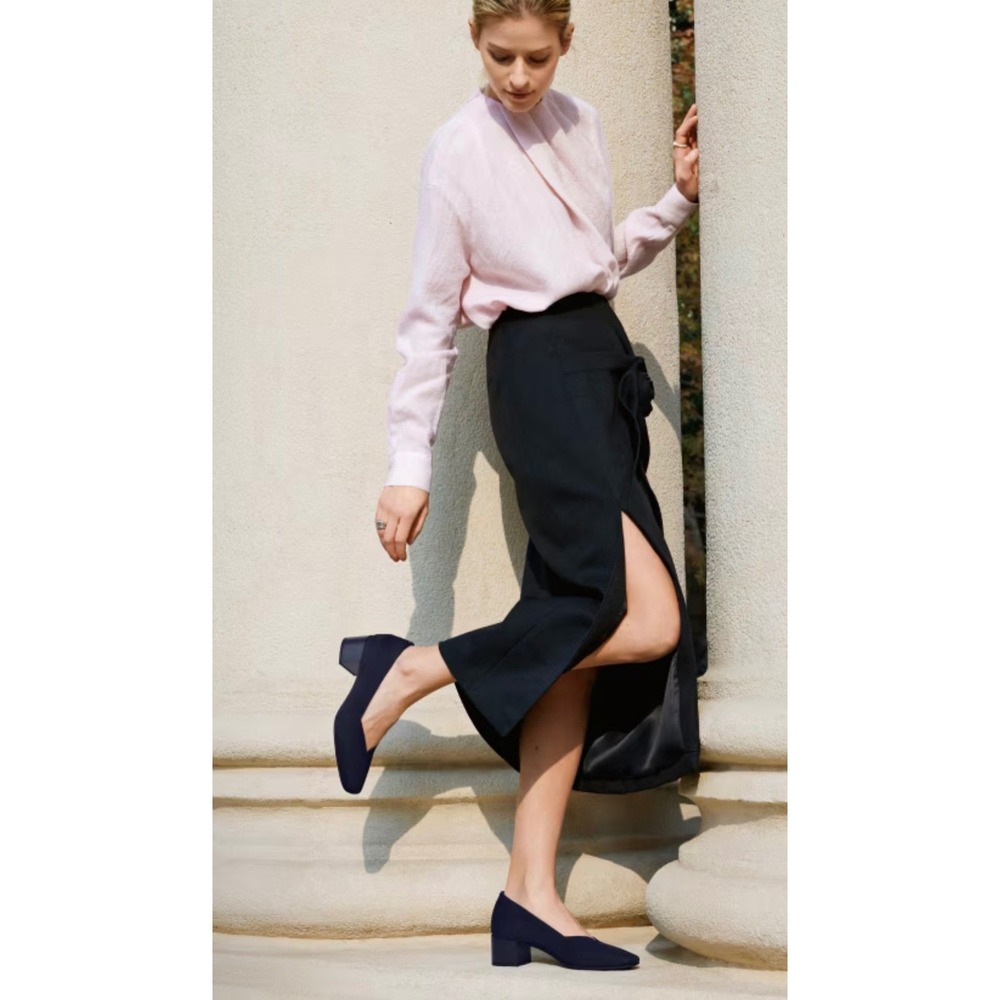 VIVAIA Megan Square Toe Block Heel Pumps Arch Support Comfort Shoes US/9